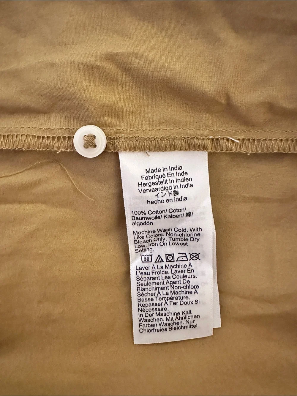 J. Crew Honey Brown Smock-Neck Puff Sleeve, cotton Poplin Top